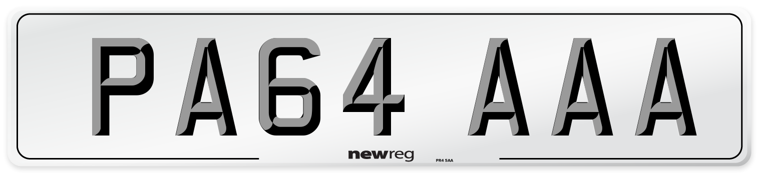 PA64 AAA Number Plate from New Reg